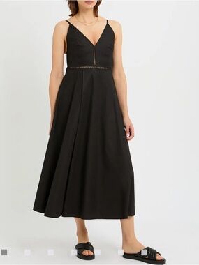 COS COS Black Herring Cotton Maxi  Dress Size 12 NWT